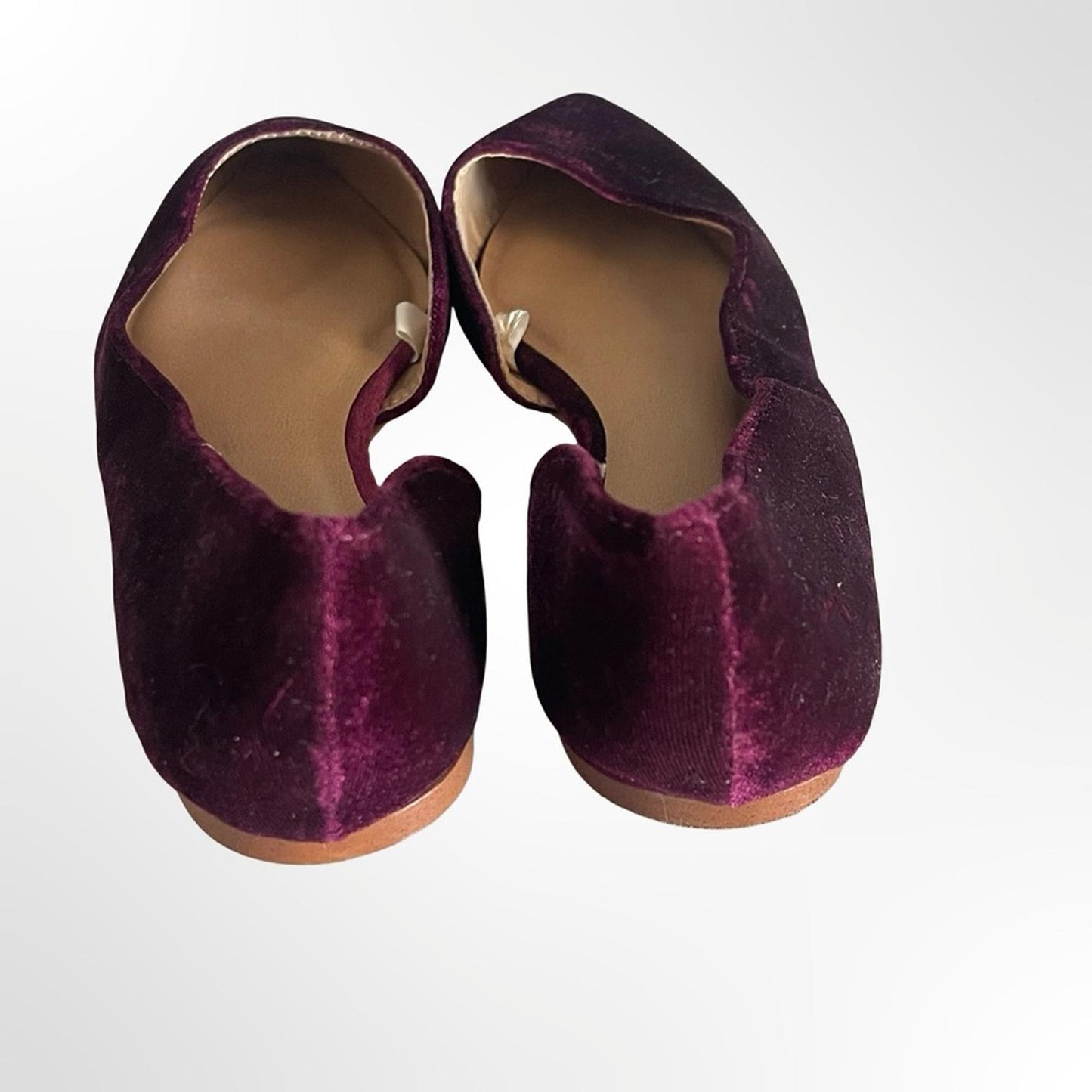 Mossimo Pointed Velvet D'Orsay Flats in Plum in 6.5