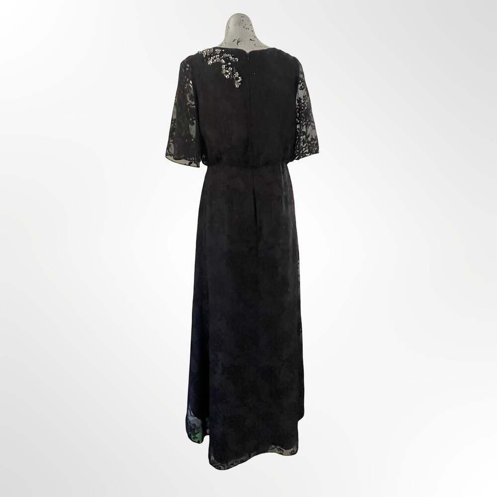 Aidan Mattox Embellished V-Neck High-Low Wrap Dress