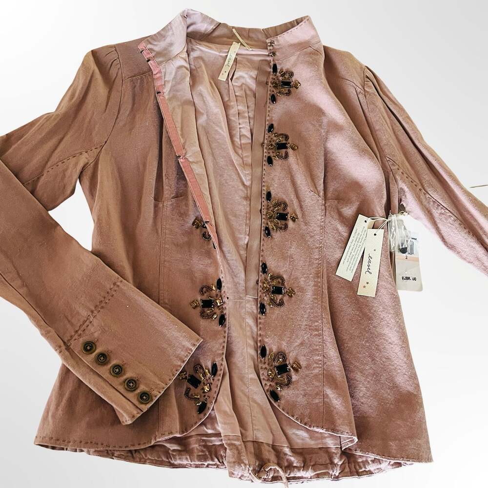 EASEL Army Green Applique Jacket Size 10