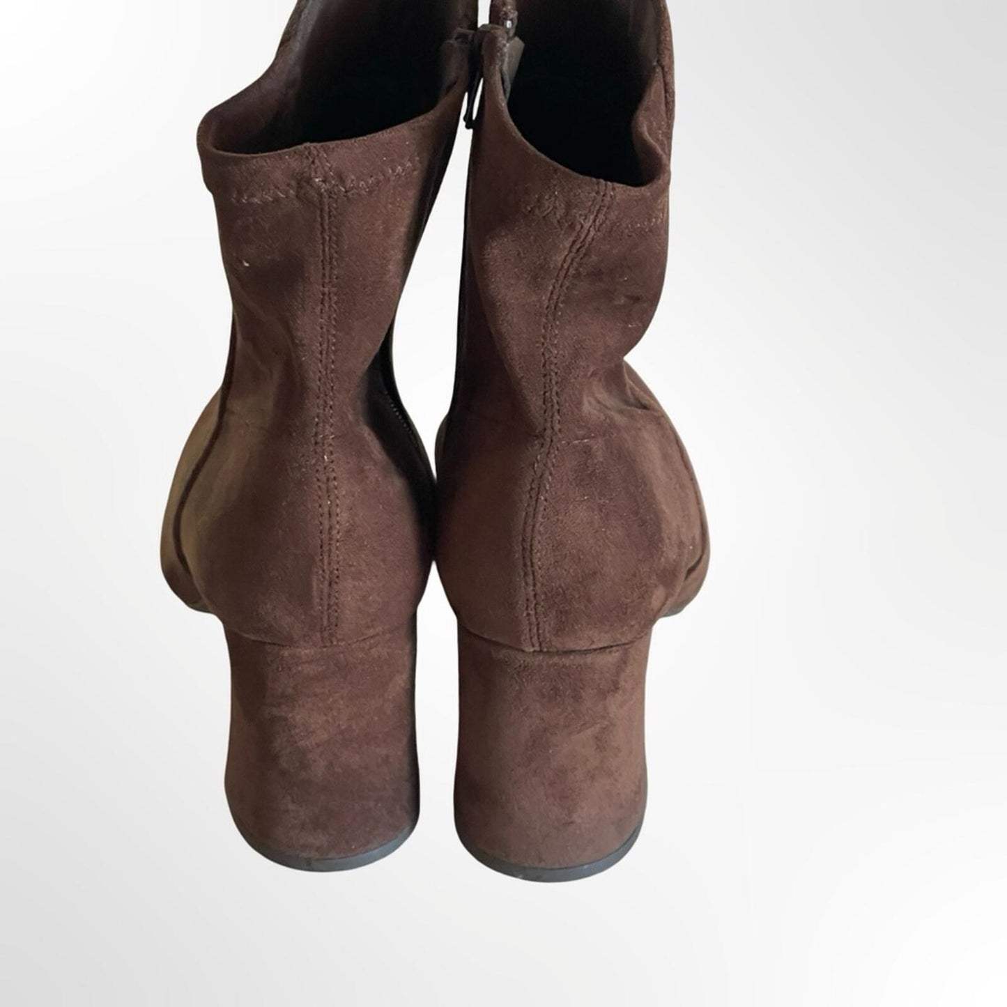 Women's Suede Ankle Boots - Elegant Block Heel size 9.5