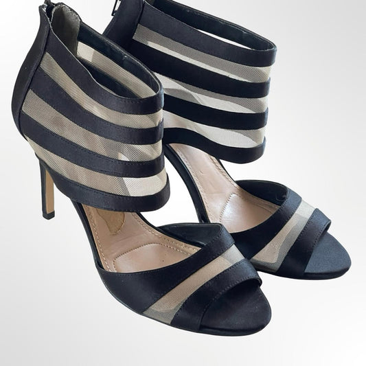 I Miller Black Mesh Strappy High Heel Sandals in size 6.5