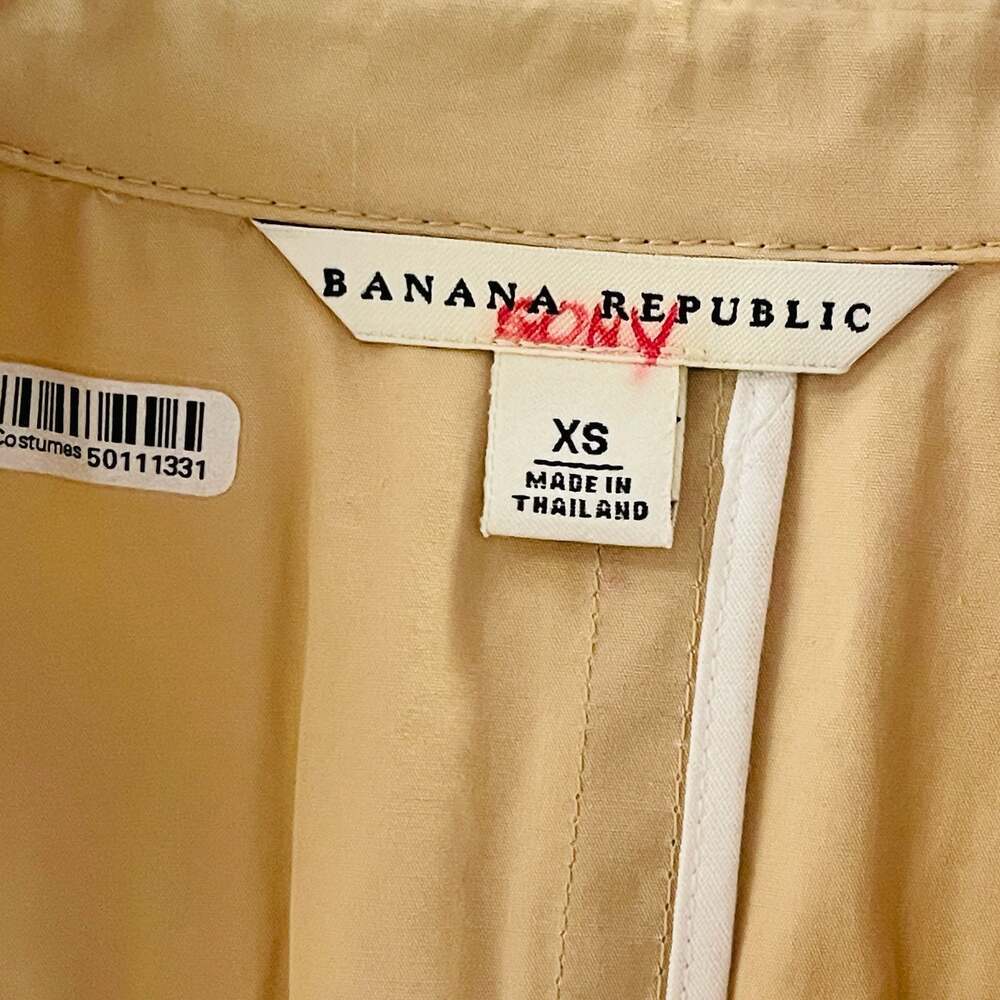 Banana Republic Womens Beige Button-Front Utility Rain Jacket