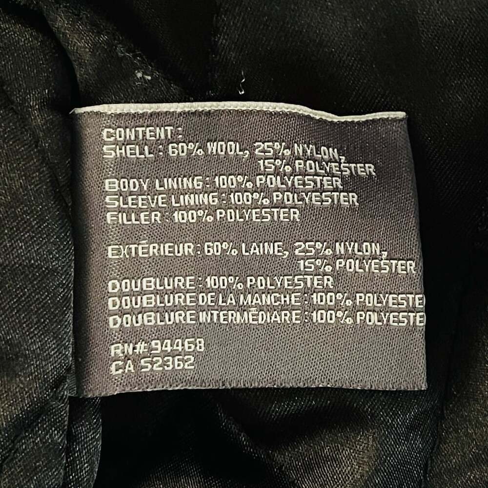 Perry Ellis Portfolio Men's Charcoal Grey Wool Blend Quilted Lined Car Coat XL