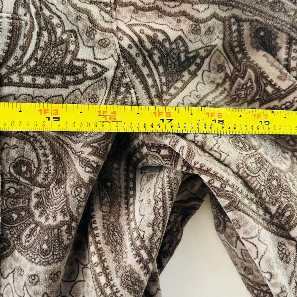 Jones New York Signature Full Zip Paisley Print Velvet Jacket