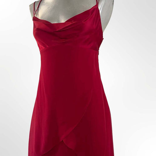 Vintage 1990's Chiffon Tiered Layers Handkerchief Empire Party Prom Dress Small