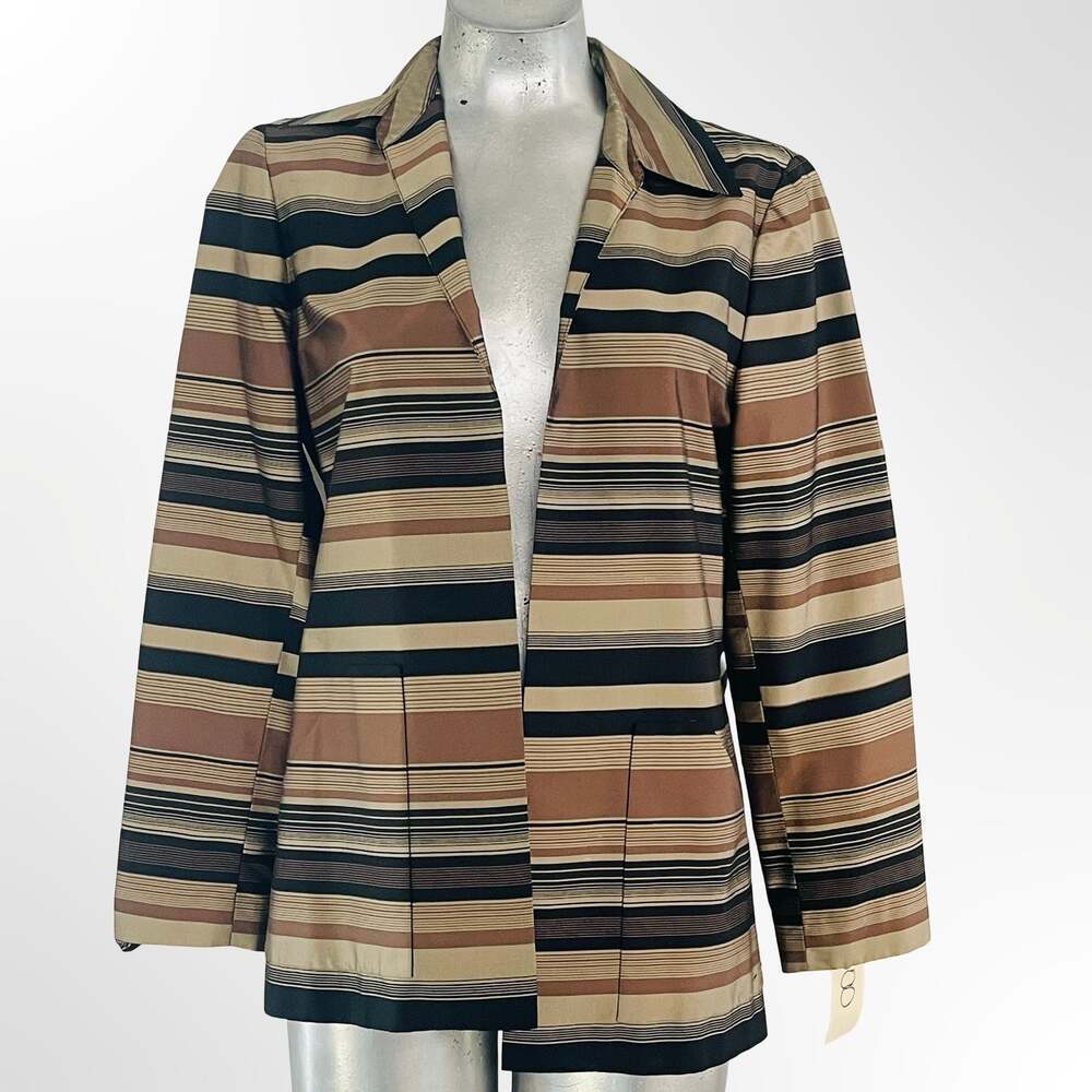 Kasper & Company ASL Women's Striped Silk Blazer Jacket