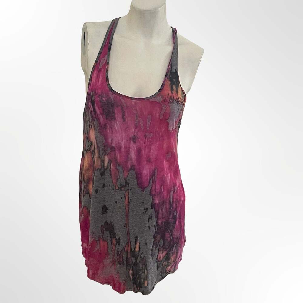 TEE by Big Star Pink and Grey Tie-Dye Racerback Tank Top