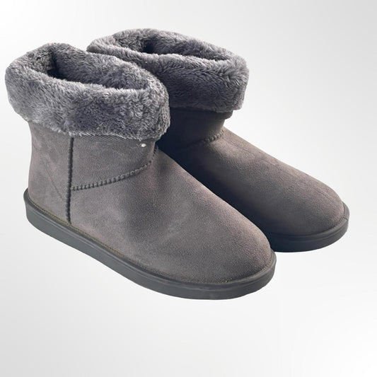 DKSUKO Cozy Gray Fur-Lined Women's Boots in size 9