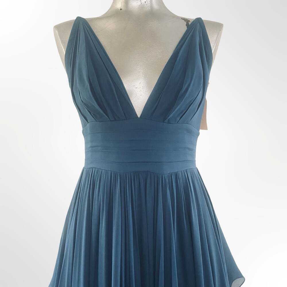 Elie Saab Cobalt silk-chiffon 100% silk - MINT in size S