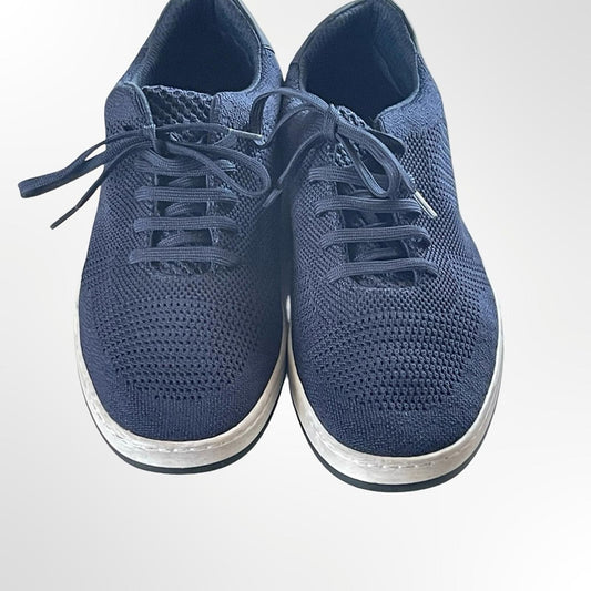 Zara Men Navy Knit Lace-Up Casual Sneakers