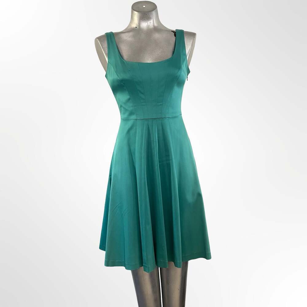 Nine West A Line Dress Womens Teal Sleeveless V-Neck Cocktail Party Event