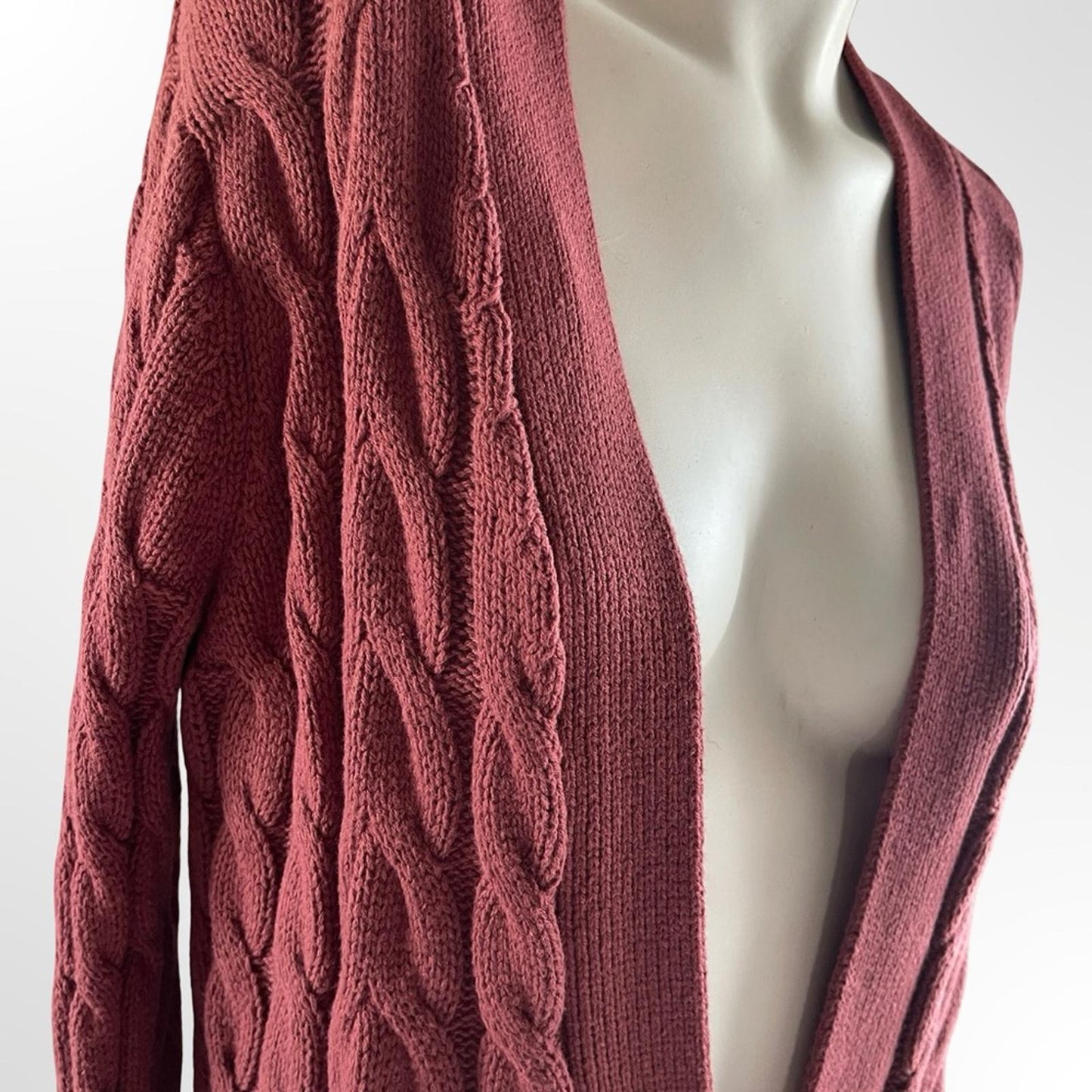 St. John's Bay Textured Knit Cardigan in Deep Red in size S