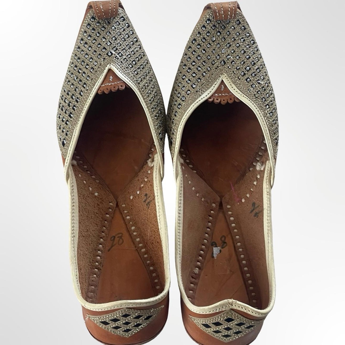 Handmade in Morocco Elegant Brown and Cream Women's shoes