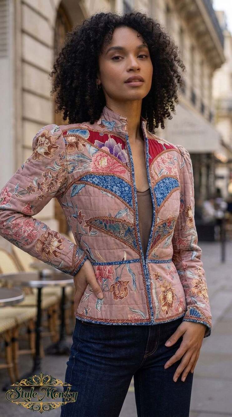Vicki Lynn Bardon Sutles and Sewinds Limited Quilted Floral Jacket