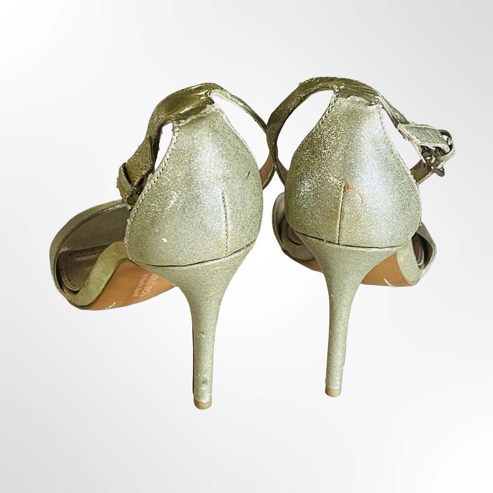 Charles by Charles David Gold Glitter Ankle Strap Stiletto Sandals