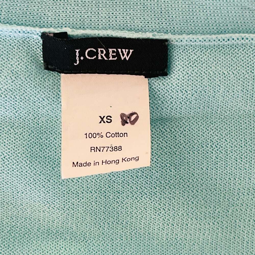 J. Crew Light Blue Cotton V-Neck Button-Front Cardigan Sweater XS