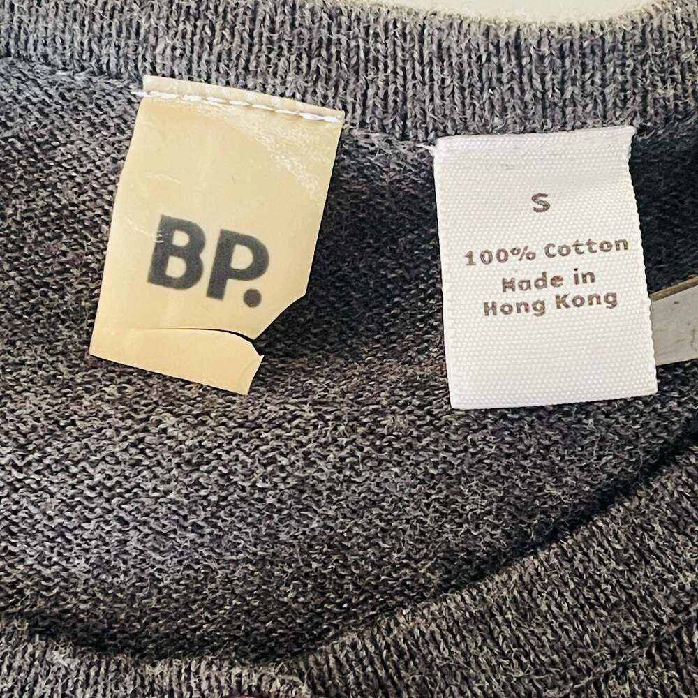 BP. Women's Dark Gray 100% Cotton Button Front Crew Neck Cardigan Sweater Size S