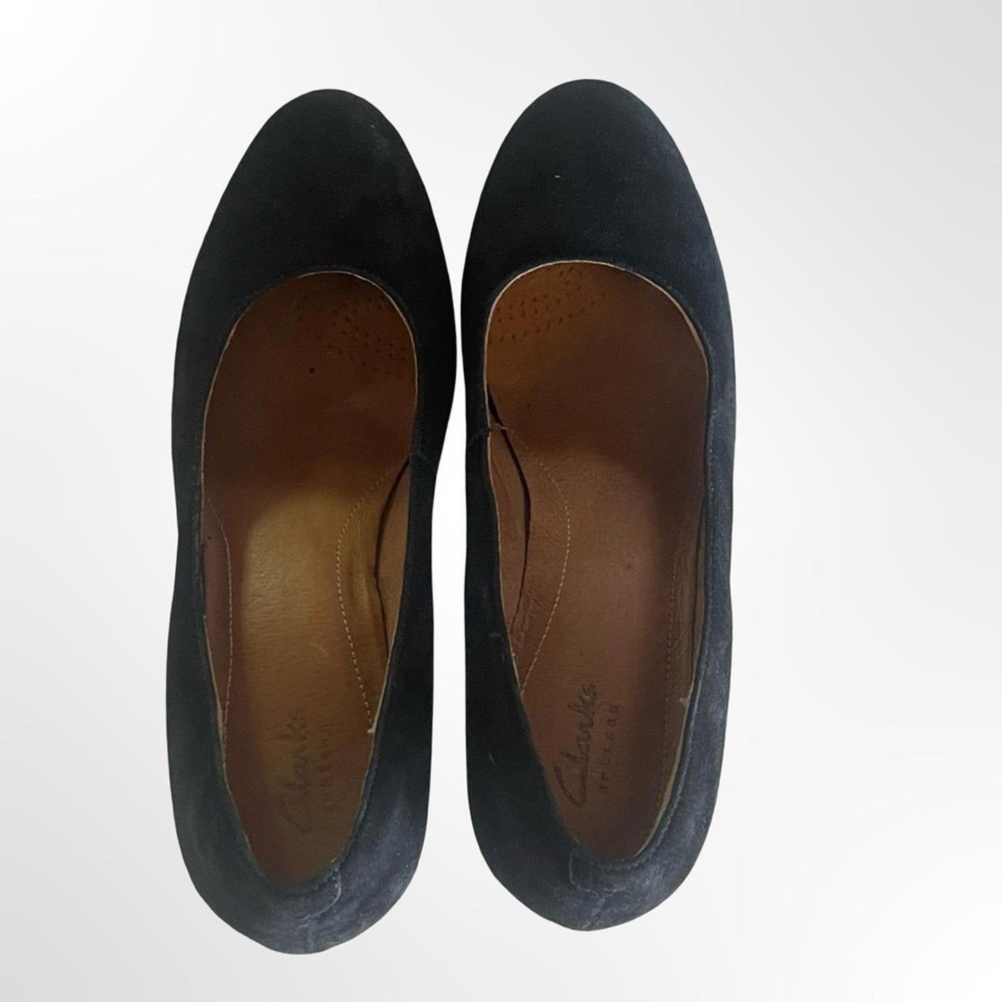 Clark's Artisan Women's Black Suede Mid-Heel Pumps size 7.5