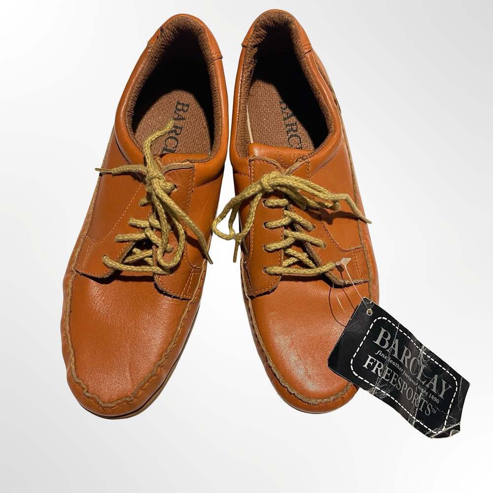 Vintage NWT Barclay Freesports Brown Leather Moc Toe Oxford