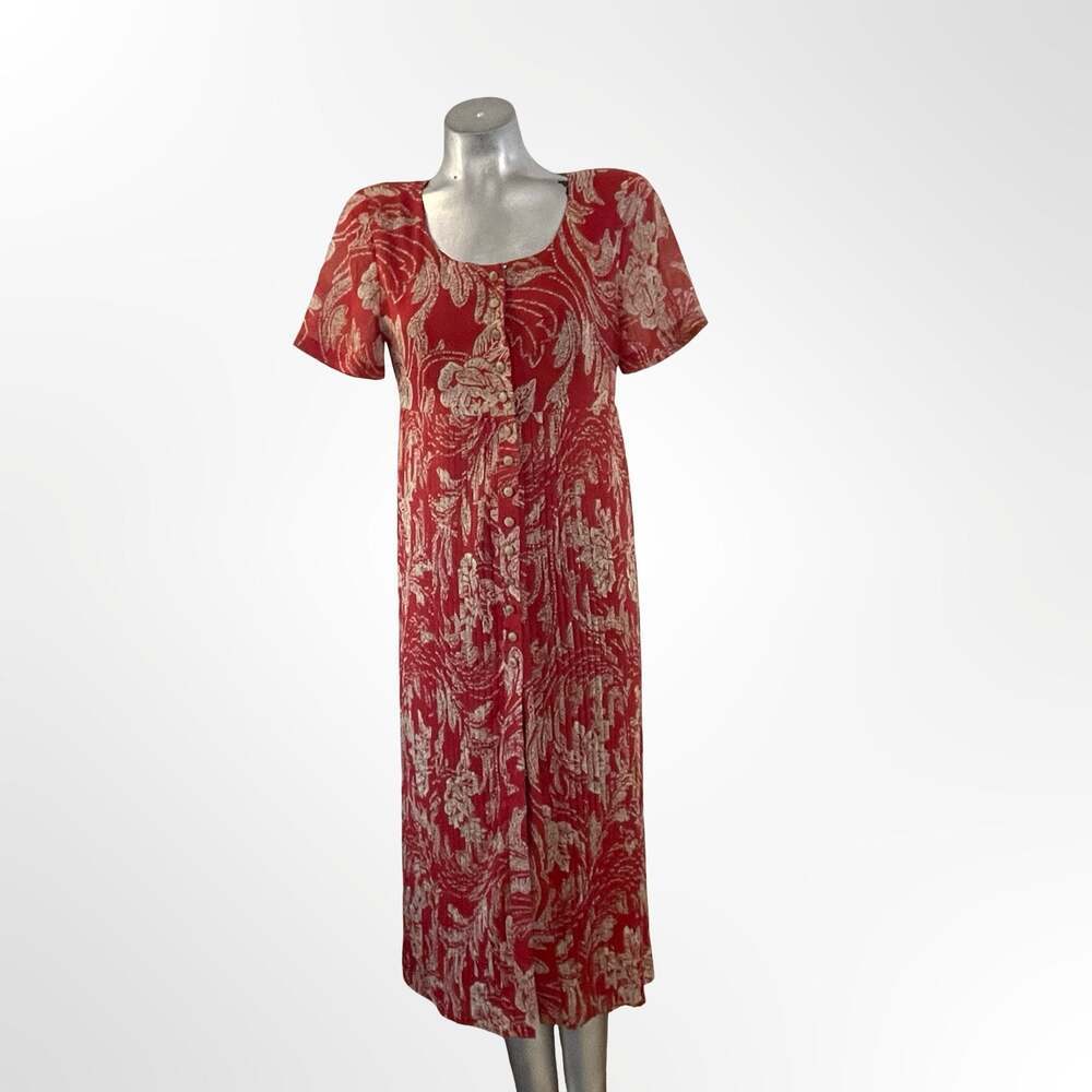 Vintage Liz Claiborne Maxi Dress- Floral Button Down Dress