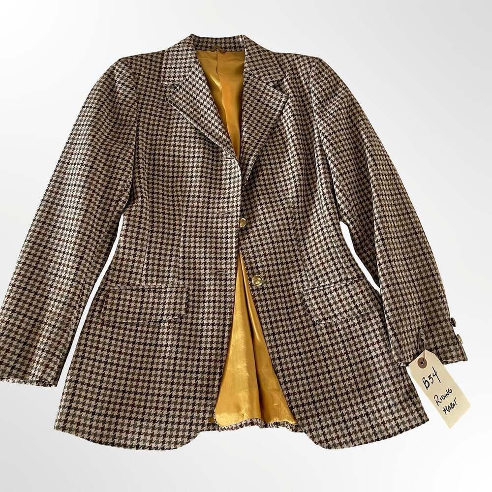 Lord Geoffrey English Riding Habits Brown Houndstooth Fitted Blazer