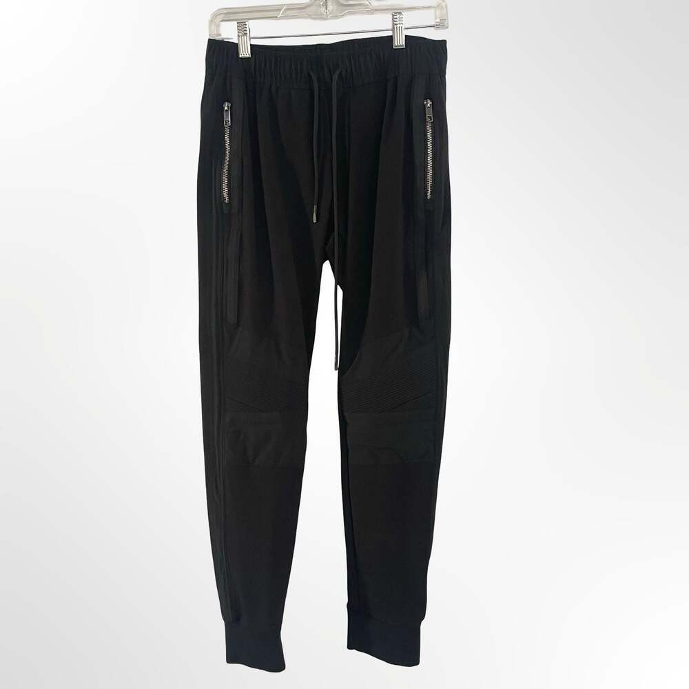 Antony Morato Men's Black Slim-Fit Moto Sweatpants with Zipper Pockets