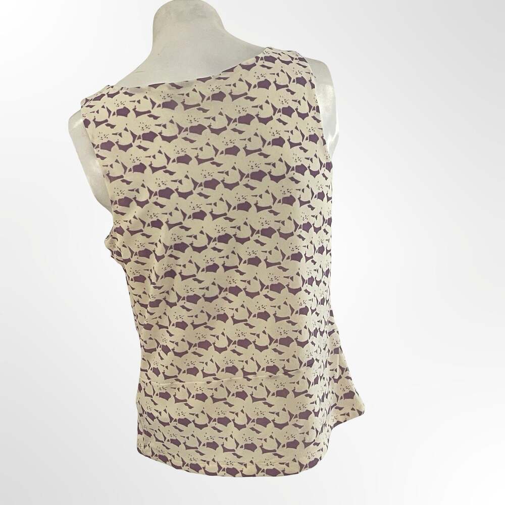 Sigrid Olsen Petite M Floral Print Sleeveless Twist-Knot Front Tank Top