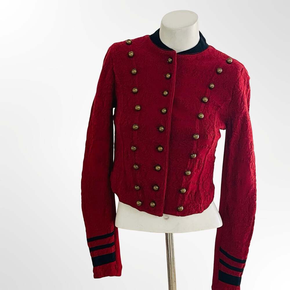 Free People In The Band Texture Military Style Jacket