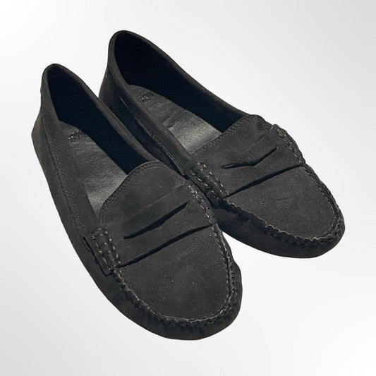 H&M Black Suede Penny Loafers - Women size 7 NWOT