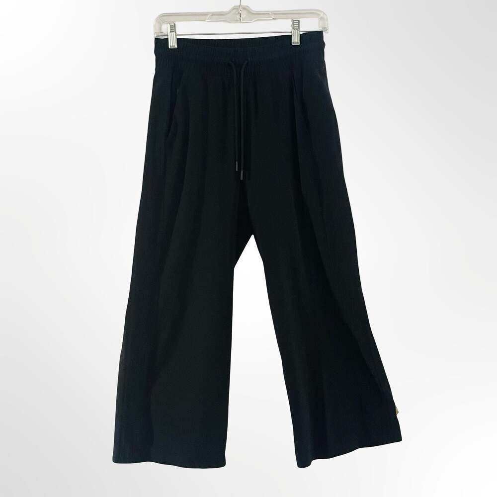 Athleta Black Wide-Leg Drawstring Lounge Pants
