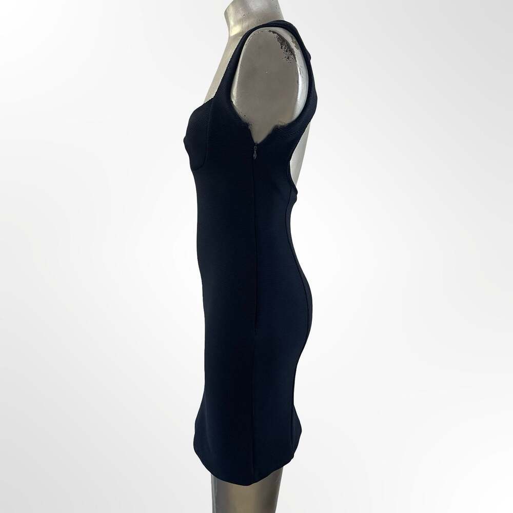 Opening Ceremony Black Ribbed Bodycon Mini Dress with Open Back