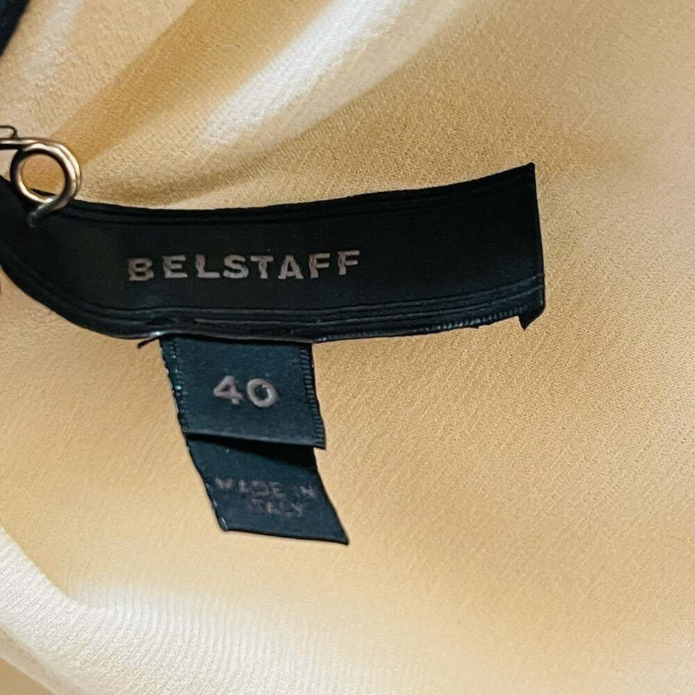 Belstaff Women's Walton Ivory Silk Pleated Studded V-Neck Blouse