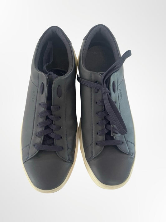 Boss dark navy Leather Low-Top Sneakers in size 9.5