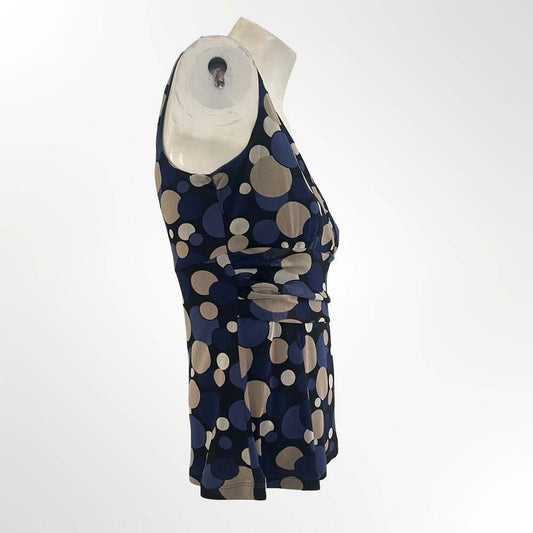 I.N.C. International Concepts Sleeveless Ruched Polka Dot Blouse