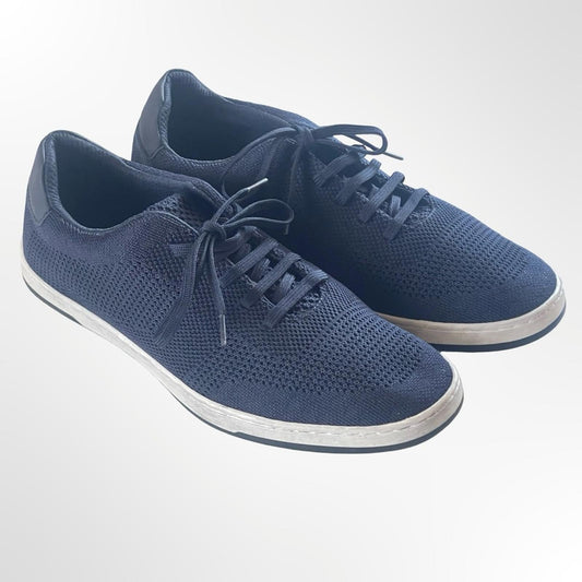 Zara Men Navy Knit Lace-Up Casual Sneakers
