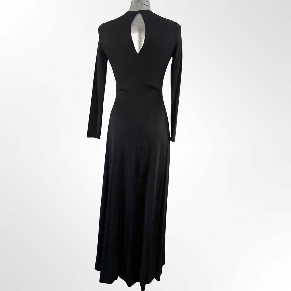 Joseph Magnin Vintage Long Sleeve Black Gown with Rhinestones