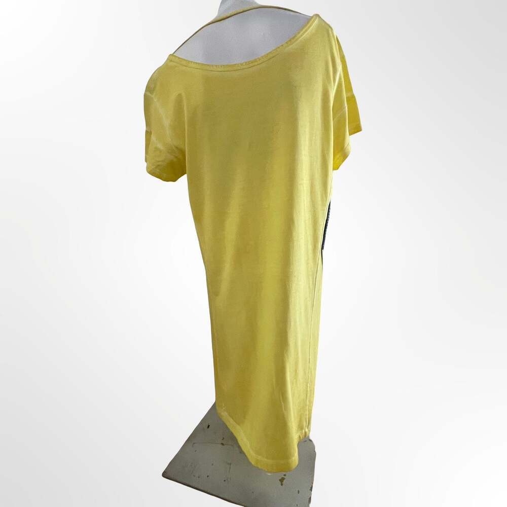 Blanc Noir Women's Vintage Wash T-Shirt Dress in Goldfinch Yellow
