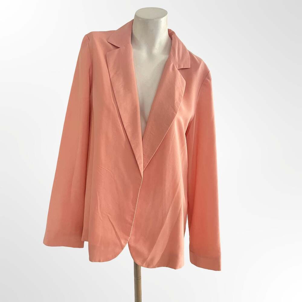 Atmosphere Solid Peach Open Front Blazer Jacket