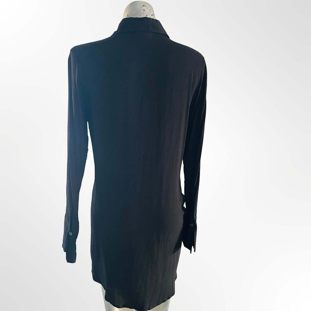 Cotton Candy LA Black Long Sleeve Tie Front Shirtdress Mini Dress Small