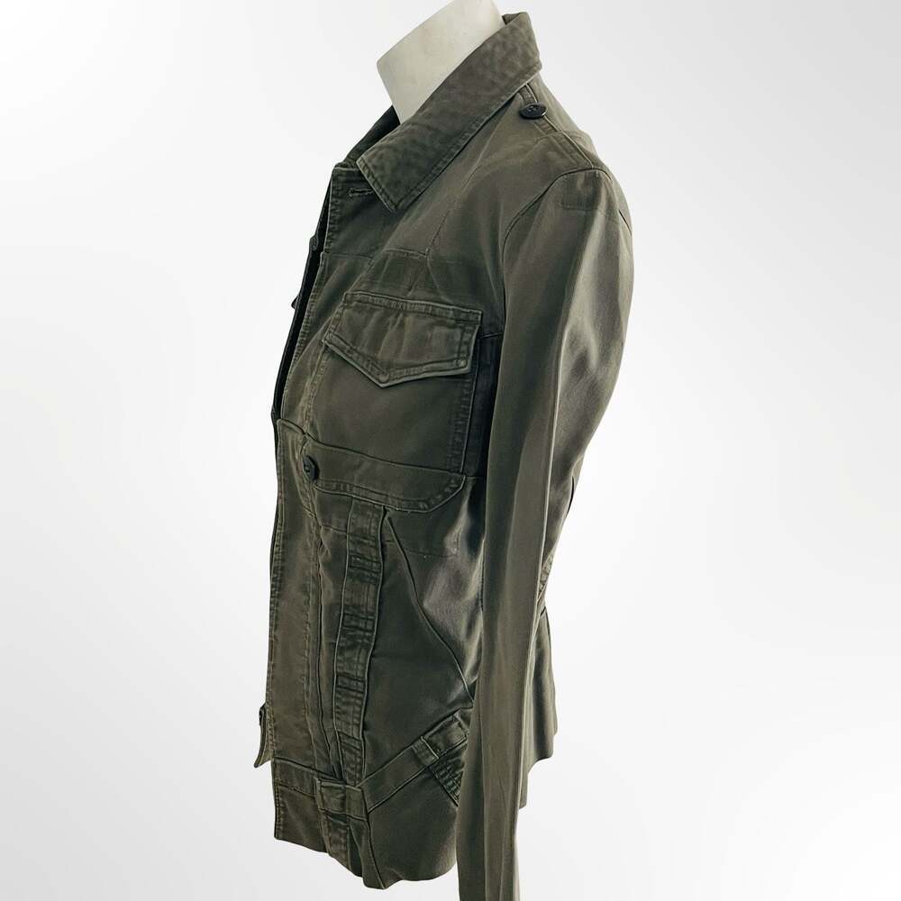 MAYER Women's Olive Green Military Style Button-Down Utility Jacket