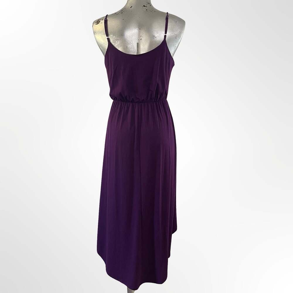 Color Thread Women's Purple Spaghetti Strap High-Low Casual Dress