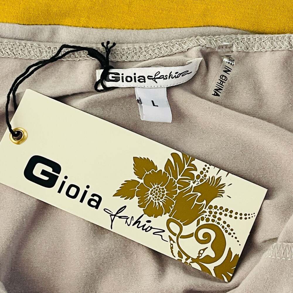 Gioia Fashion One Shoulder Dress Yellow Striped Bodycon Mini Size L