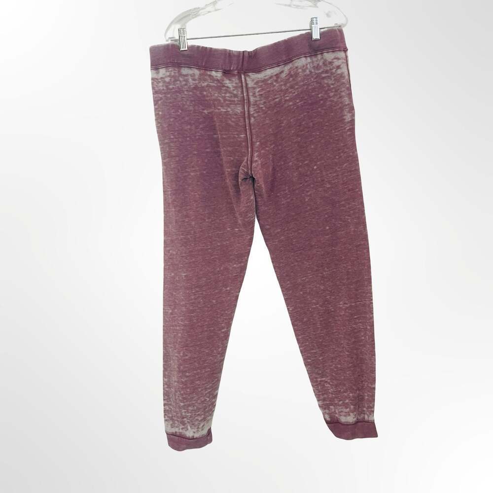 Ocean Current Women's Acid Wash French Terry Jogger Sweatpants Burgundy Size M
