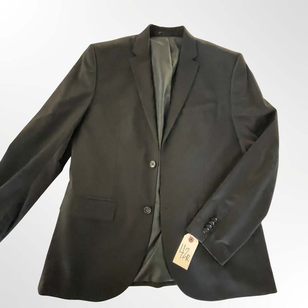 H&M Slim Fit Solid Black Suit Jacket Blazer