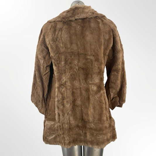 Vintage Brown Faux Fur Coat - Women's Jacket
