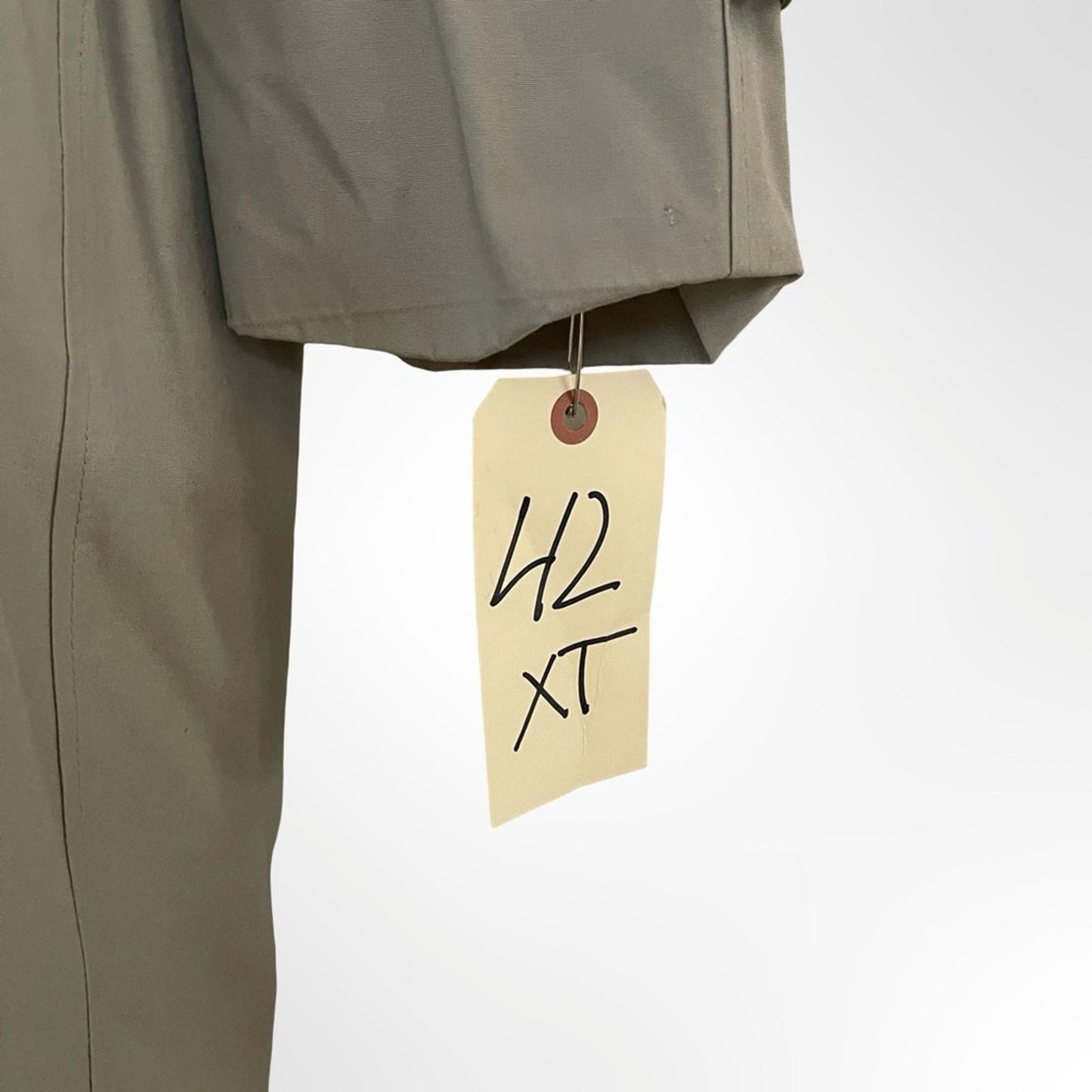 TownCraft Olive Green Long Trench Coat 42 X-Tall