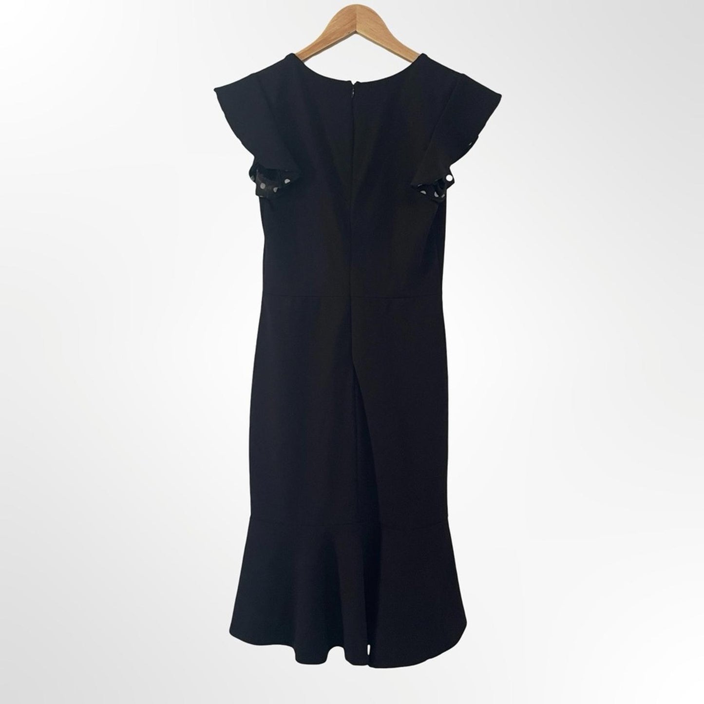 Slate & Willow Black Polka Dot Hem Midi Dress - in size S
