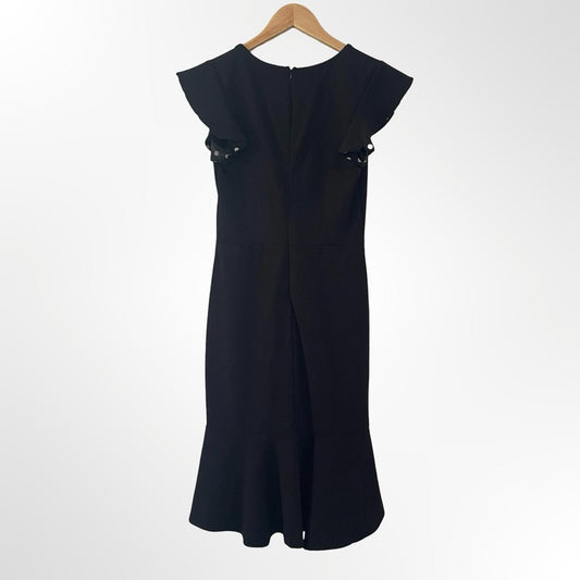 Slate & Willow Black Polka Dot Hem Midi Dress - in size S