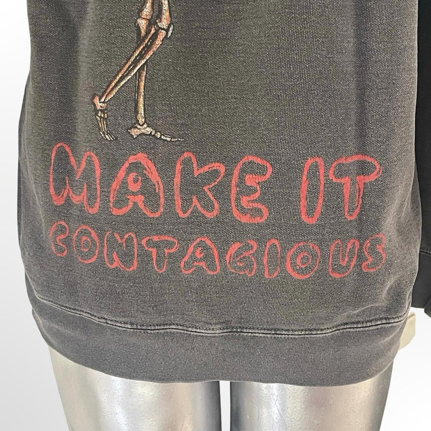 Thick Grey Crewneck Sweater with cool graphics in size M-L