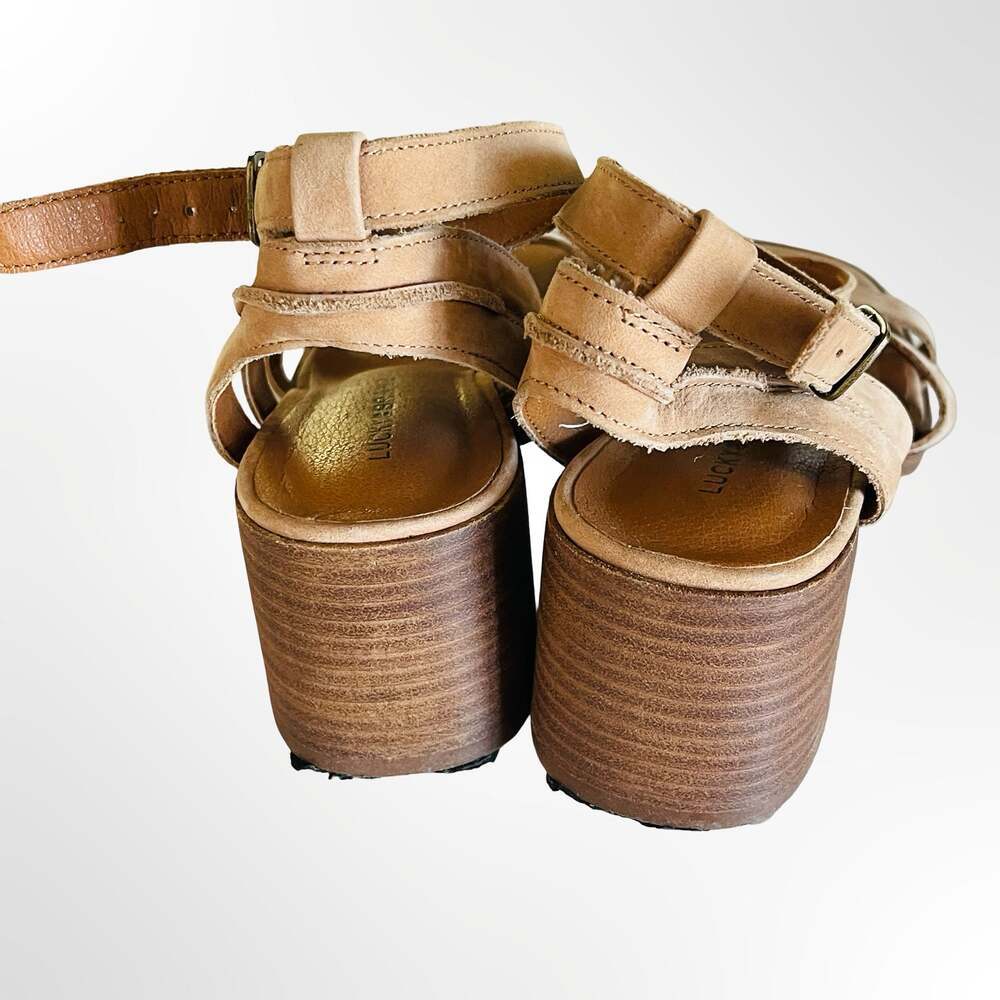 Lucky Brand Junnah Block Heel Ankle Strap Sandals